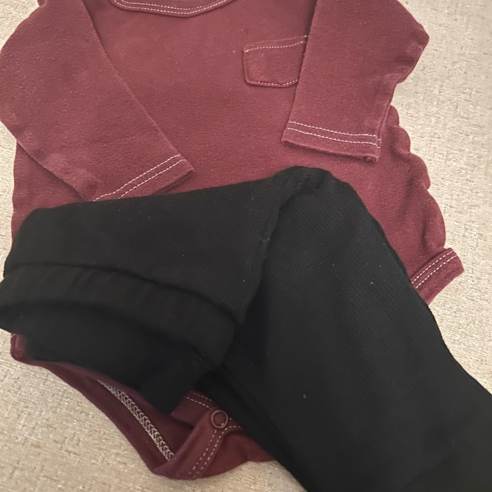 Garanimals Maroon and Black Kids Matching Set